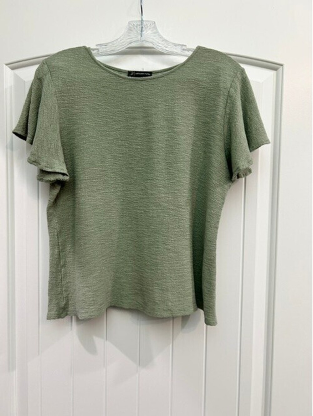 🌿 Adriana Papell Sage Green Flutter Sleeve Top (Medium) - Picture 1 of 4